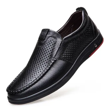 Мъжки обувки Ежедневни обувки от естествена кожа За мъже Обувки на равна платформа, Градинска обувки, Мокасини от телешка кожа Дишащи обувки