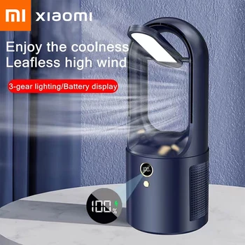 Xiaomi Mijia Електрически настолен вентилатор без остриета Охладител USB Зареждане на Преносими Безжични Мини-fan охлаждане Ултра Тих led нощна светлина