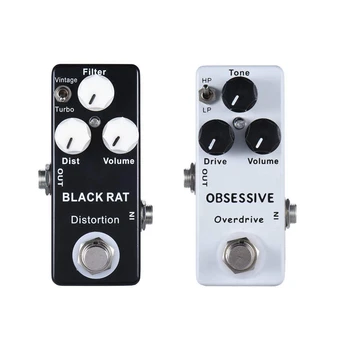 Mosky Black RAT Distortion Педала ефекти мини-китара и Mosky Обсесивно-Компульсивный Drive OCD Overdrive