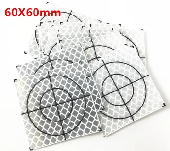 1000 броя Индивидуален бял Отразяващ лист 60х60 мм Светоотражающая лента Цел за геодезическа тахеометра
