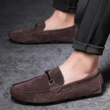 Мъжки обувки за Пролетните и летните тенденции Кожена ежедневни обувки от мека кожа с мека подметка Мъжки дишащи обувки на точки в британски стил