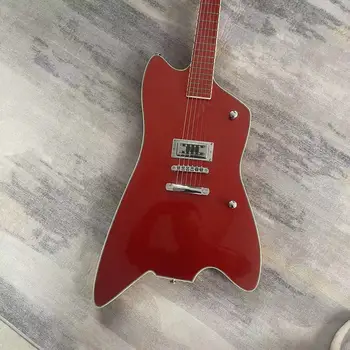 6-струнен електрическа вградена електрическа китара, метален корпус в червен цвят, гланц, хастар от палисандрово дърво, специален звукосниматель, LP str