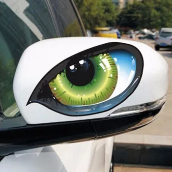 Автомобилни стикери 3D Стерео светлоотразителни Котешки очи Автомобили стикер Креативна стикер на огледалото за обратно виждане Универсални стикери за очите
