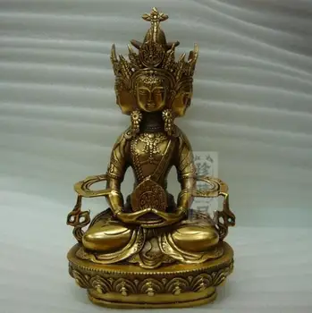Медна статуя на Медна статуя на Буда Вайрочана, Будистки аксесоари, трехликий на Буда, на Махавайрочана, светец-покровител, будисти