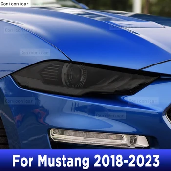 За Mustang 2018-2023 Външна фаровете на колата със защита от надраскване, Оцветяването на предната лампа, защитно фолио от TPU, стикер на аксесоари за ремонт