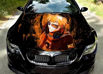 Обвивка за капака на автомобила в стил аниме Bleach, цветен винил стикер, стикер на предния капак на камиона, графична стикер на предния капак на автомобила, стикери за украса на кола по поръчка