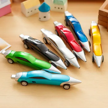 Химикалки с дизайн на състезателен автомобил, преносима креативна химикалка химикалка, качество за бебето, детски играчки, Офис и ученически принадлежности.