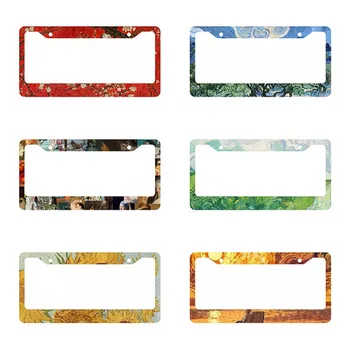 Персонализирана корица за регистрационен номер с цветова гама на известни картини и красиви пейзажи, в подкрепа на потребителски продукти -2