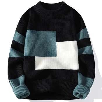 Crochet пуловери за мъже, пуловери, мъжки есенна ежедневни облекла, луксозен Ретро нов пуловер Y2k, зимни памучен топло мъжко облекло