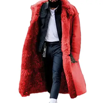 Класически мъжки ветровка, мъжко зимно палто премиум-клас, дебел плюш, измръзване, однобортный, с ревери, топъл стил на открито в средата на годината