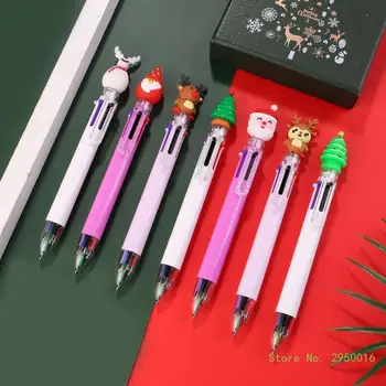 7шт Прибиращ Химикалка Писалка 6-в-1, Боядисана Писалка, Химикалка писалка 6 цвята в едно, за деца, Многоцветен дръжка 0,7 мм