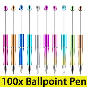 100шт Химикалка химикалка с мъниста Химикалка химикалка Пластмасова Химикалка писалка с UV-покритие покритие 10 цвята