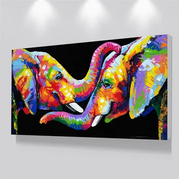 Стенен щампи Etsy Shopify върху платно с животни, Абстрактни изображения на слон, реколта плакати и щампи за домашен декор