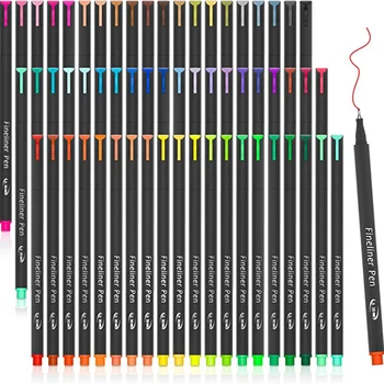 60 цвята Fineliner 0,4 мм, маркери, с тънка точка, Микрон Подложка, Химикалки Fineliner за метални маркер, Набор от цветни маркери за рисуване