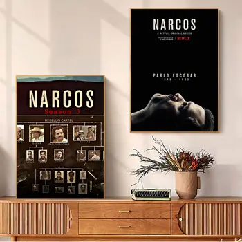 Narcos ТВ Бяла Хартия Плакат HD Качество на Плакат Стенни Художествена Живопис Проучване Винтажной Декоративна Живопис