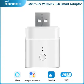 USB-адаптер SONOFF Micro 5V, Wifi, умен изход, жак за зареждане, Esp32, система за управление на умен дом, Alexa, Google, Алис, Домашен помощник eWeLink