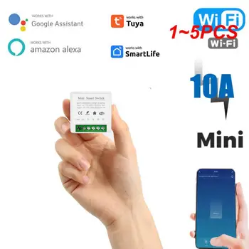1 ~ 5ШТ Sasha 16A Wifi Mini Smart Switch Light Поддържа 2-лентов модул за автоматизиране на времето за управление на Заявление за Алекса Home