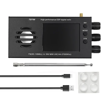 1 комплект Цифрово радио TEF6686 DSP FM (65-108 Mhz) и SW/MW/LW (144-27000 khz) С батерия 3,2-инчов LCD екран от алуминиева сплав