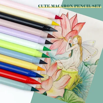 12 цвята / набор от разноцветни вечните моливи Неограничен брой вечните моливи за писане, стираемая цветна дръжка, канцеларски материали без мастило, писалка