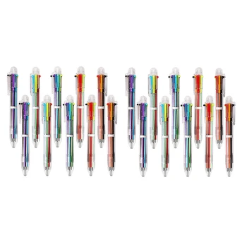 20 Опаковки многоцветни чекмеджето на химикалки 6 В 1, да се занимават с цветна с мастило 0,5 мм, многоцветен дръжка за училище