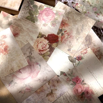 50 листа от Бележник за водене на записки Материал хартия красиви цветя литературни ретро цветя 