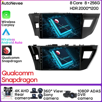 Qualcomm Snapdragon Carplay Android 13 за Toyota Corolla Ralink 2013 2014 2015 2016 Мултимедиен плейър GPS DVD MP5